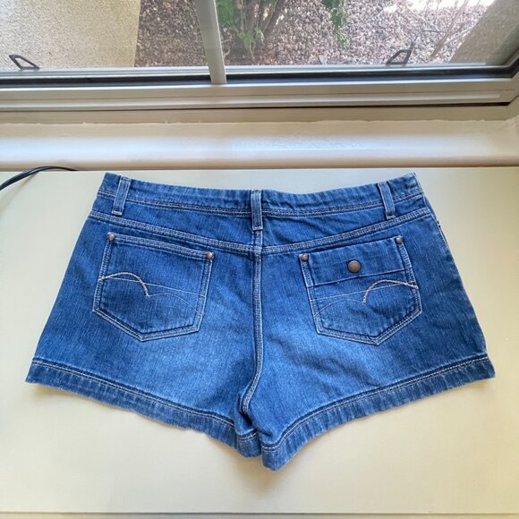 American Eagle Shorts 8 Blue Denim Jean Front Snap - Picture 1 of 5